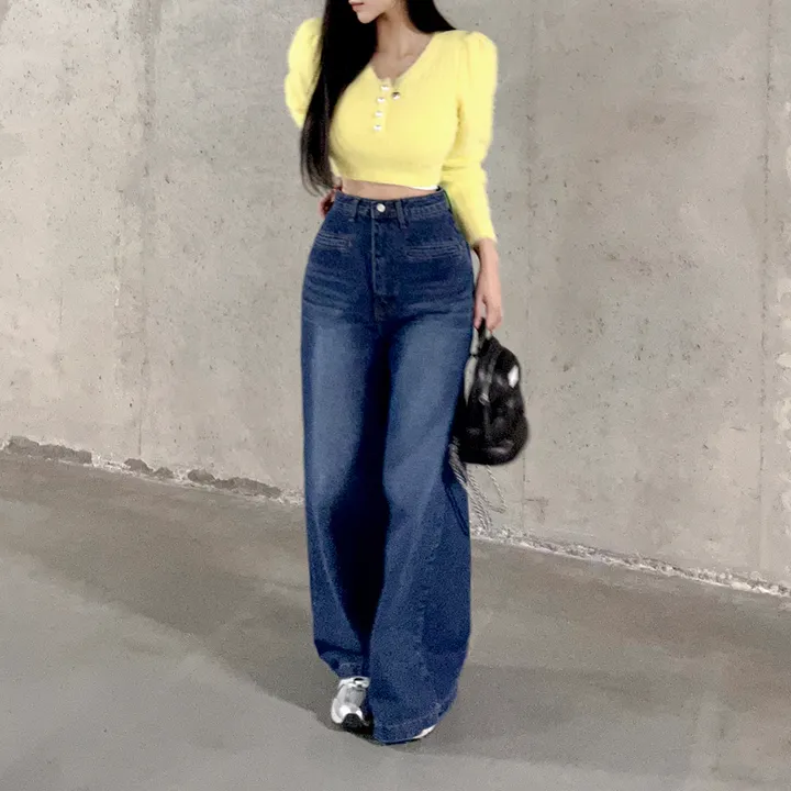 [3color/주인장인생템] 모디 립포켓 탄탄 롱 와이드데님 롱팬츠 키큰녀청바지 인생청바지 상세 이미지 45