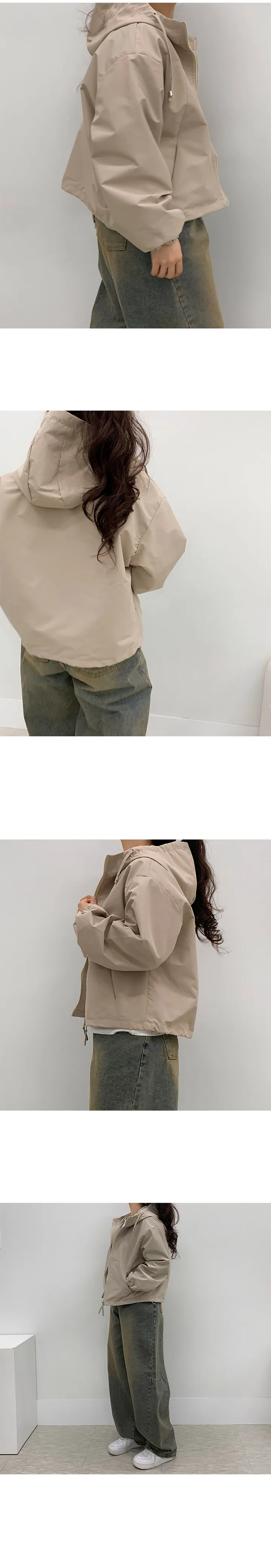 [좋은퀄리티/안감있음] 포멧 투웨이 지퍼 바람막이 아우터 3color 고퀄 사계절 후드아우터 겉옷 하이넥 외투 봄옷 간절기 상세 이미지 4