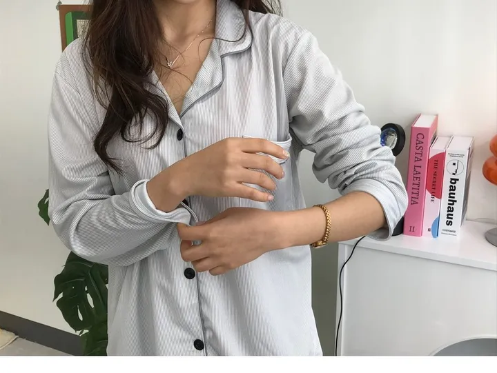 [🥛연유라떼set] 줄무늬 베이직 잠옷 베이직 심플 잠옷 상세 이미지 5