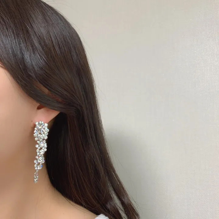(당일배송) 화려한 큐빅 파티 드롭귀걸이 상세 이미지 13