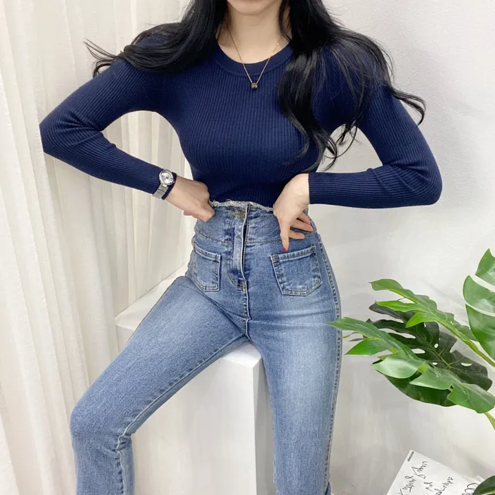 [당일방송-아이,블랙만/묶음할인] 봄 가을 겨울 이안 코이 부들 라운드 골지 니트 티셔츠 이너티 상세 이미지 41