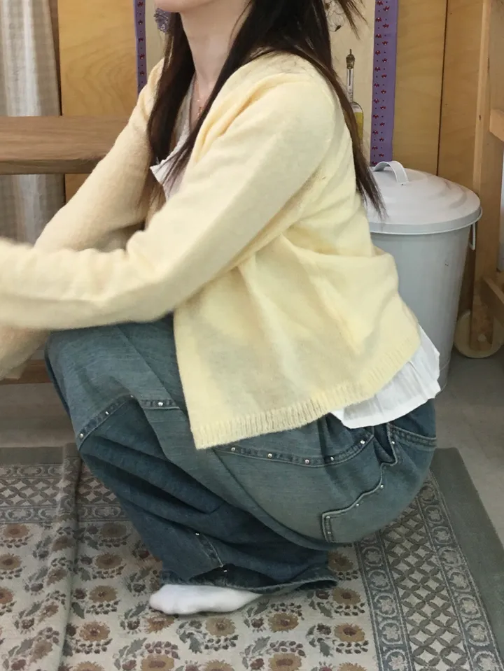 [봄신상💐](5colors/파스텔색감🌈🖍️) 레이어드 펀칭 라운드넥 니트 봄 가디건 cd 상세 이미지 132