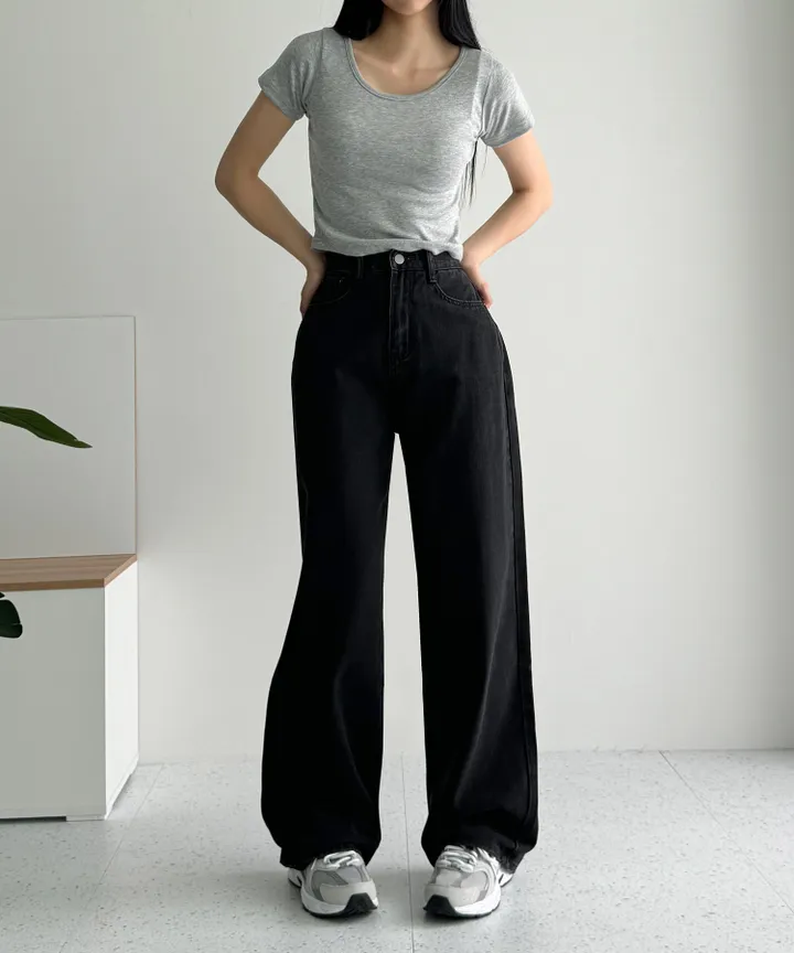 [3단기장/~2XL/6color/핫아이템]노수선와이드기획데님팬츠 상세 이미지 80