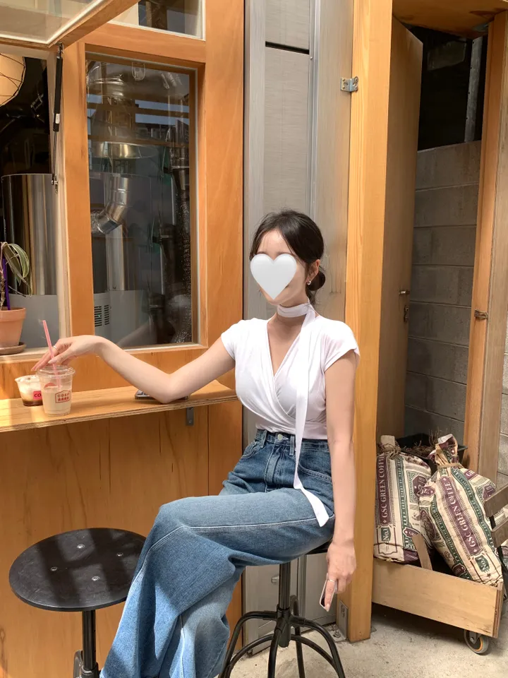 [개말라핏✨/~3XL/최저가] 사선 와이드 데님 일자청바지 하이웨스트 데님 체형커버 청바지-2col 상세 이미지 8