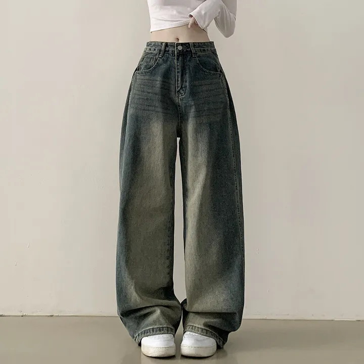 [색감깡패🖤] 사이드 핀턱 빈티지 워싱 하이웨스트 와이드 벌룬 데님팬츠 사계절 청바지 연청 진청 흑청 블랙 상세 이미지 10