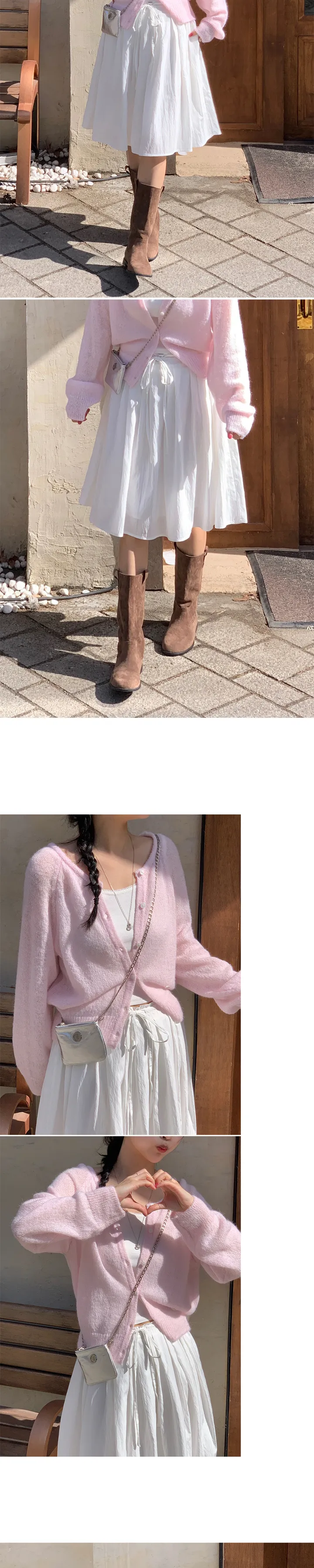 당일/봄가디건🌸 [here you] 퍼지 모헤어 cardigan - 5color (벚꽃룩/울가디건/모헤어니트/나들이룩/봄니트) 상세 이미지 6
