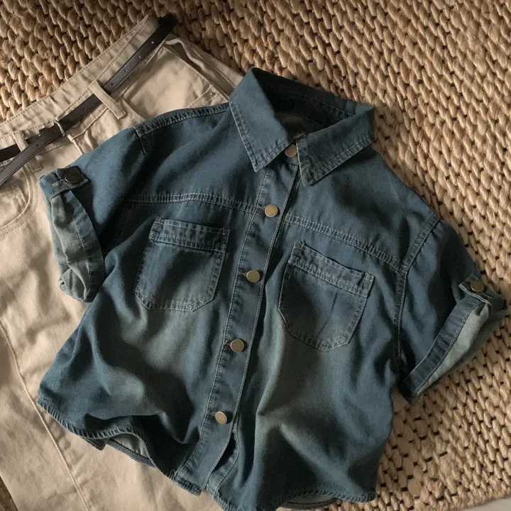 [여름자켓/데일리] 라이크 롤업 투포켓 반팔데님 자켓, 셔츠 - 3color 상세 이미지 37