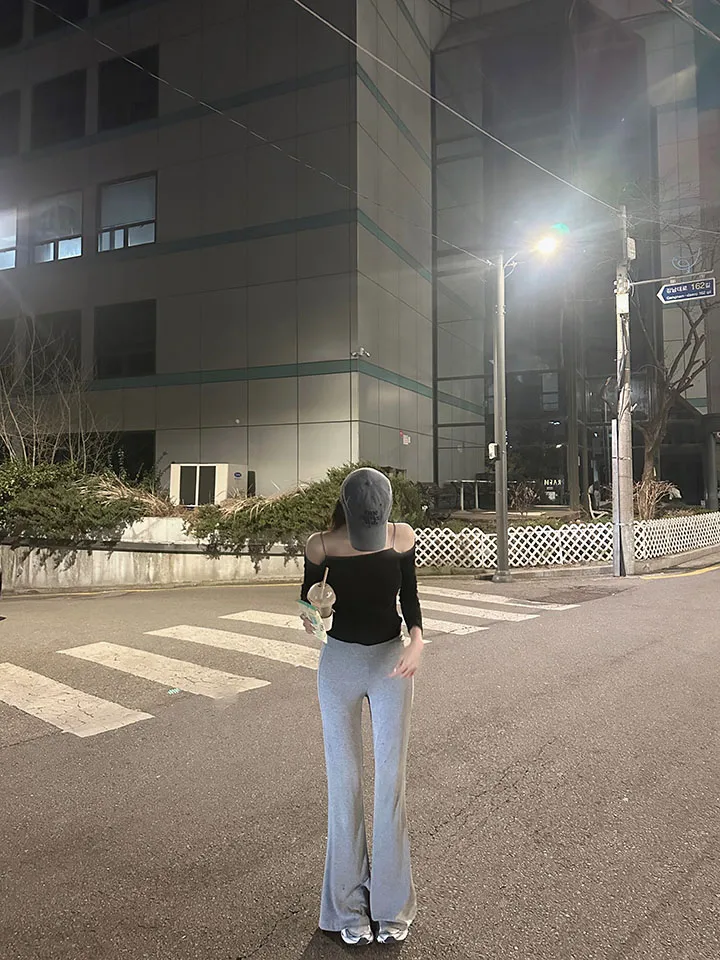 데일리 로우라이즈 부츠컷 폴딩 트레이닝 팬츠 레깅스 상세 이미지 24