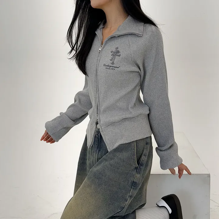 [말라핏/허리잘록] 세인트 골지 투웨이 집업 - 3color 상세 이미지 31