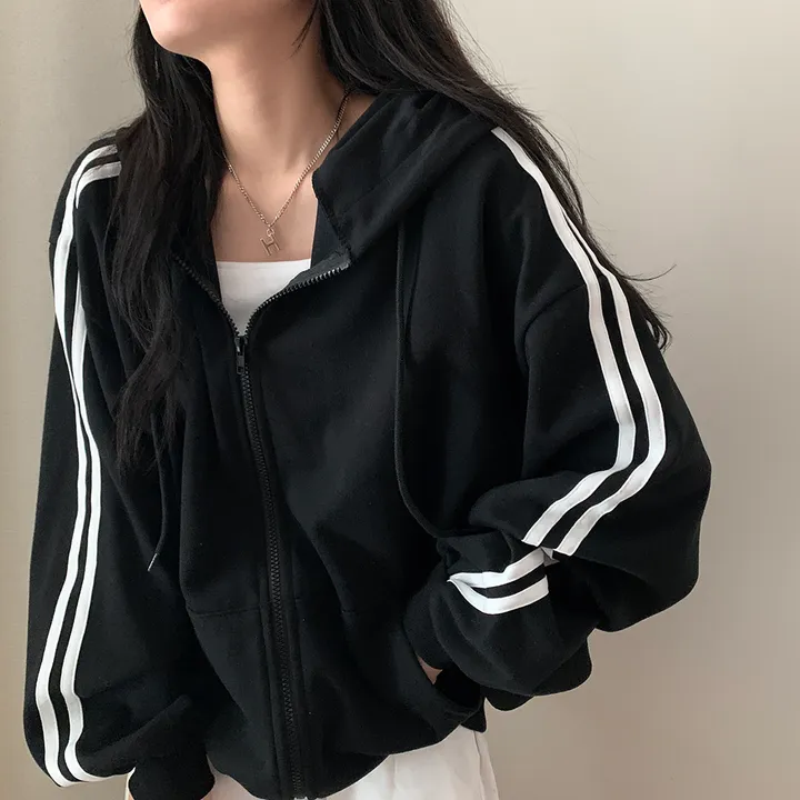 [루즈핏/꾸안꾸🖤] 키트 투라인 후드 집업 점퍼 상세 이미지 5
