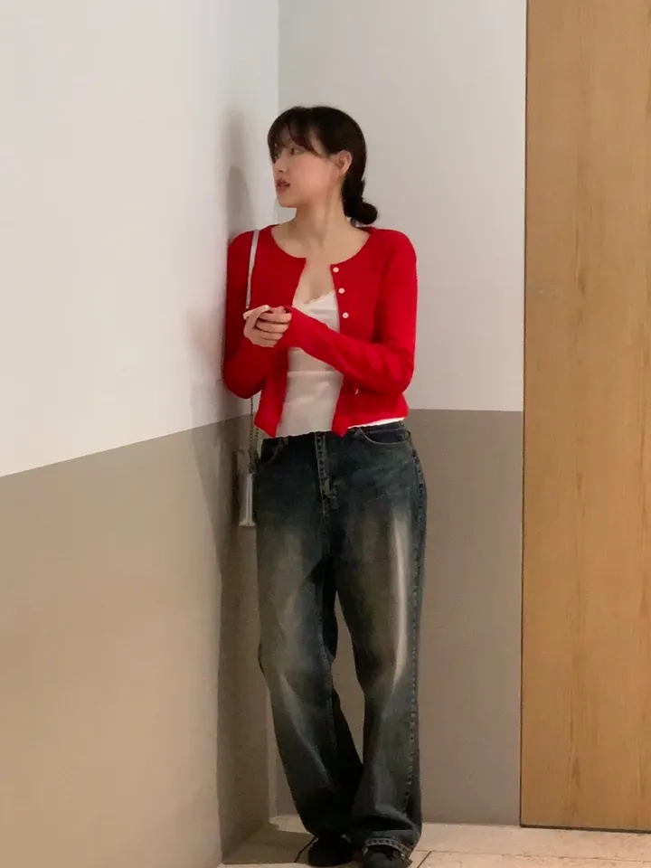 로렌 플라워 펀칭 크롭 라운드 가디건 상세 이미지 22