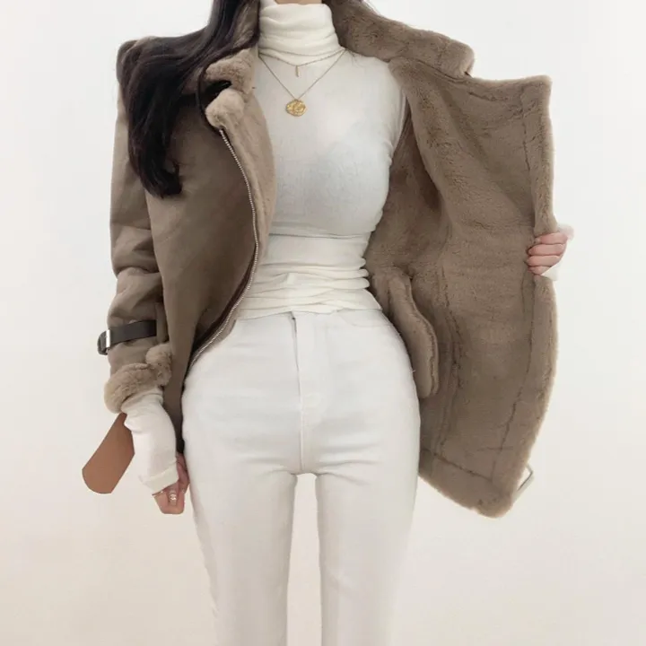 *후기보장*[고퀄필수템/핏보장] 피치기모! 쫀쫀보들 스판슬림 잔골지 목폴라 목티 기모티 상세 이미지 24