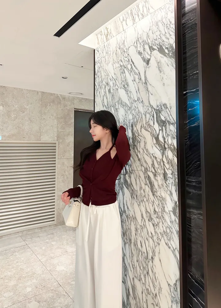 오묘한컬러감🌹*뷰엘단독* 아망 홀터넥 나시 가디건 투피스 세트 레이어드 가디건 봄가디건 상세 이미지 23