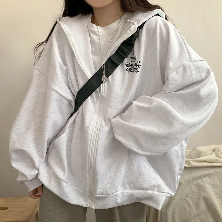 봄신상![넉넉/오버핏] 그래픽 뒷프린팅 레터링 오버 후드집업 4color 상세 이미지 5