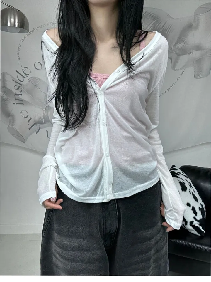 [핏 보장/ 간절기템] 샤인 시스루 가디건 (6color) 상세 이미지 4