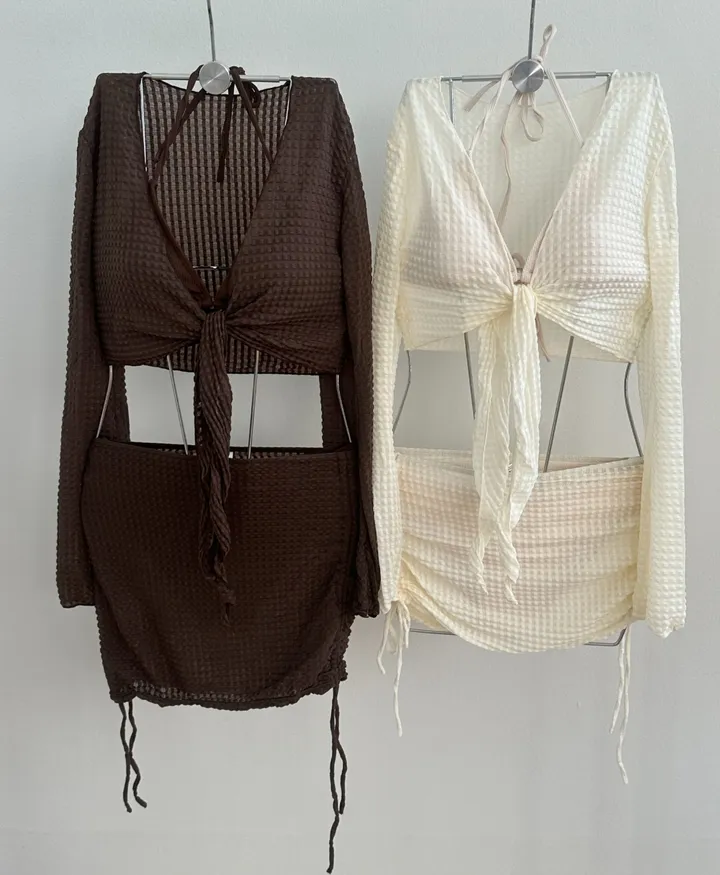 (M,L제작추가) 노블 포피스 커버업 볼레로 가디건 에이치 스커트 비키니 세트 유교걸 수영복 상세 이미지 14