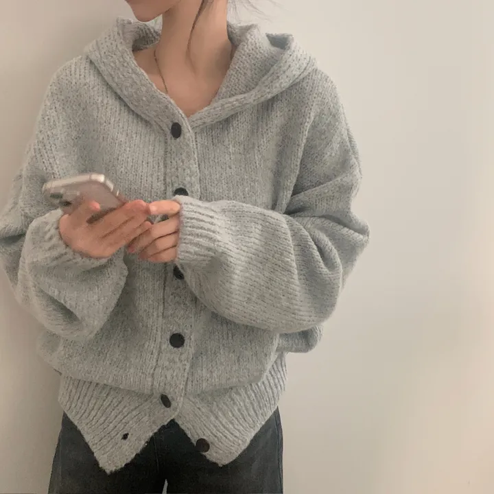 [후기보장*.*/루즈핏🤍] 보호본능, 아방핏 도톰 니트 후드가디건 - 5color 상세 이미지 4