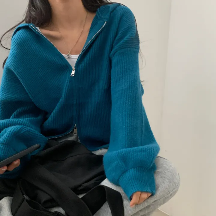 [후기보장✨/폭닥소재] 포근핏, 왕루즈핏 투웨이 니트 후드집업,점퍼 - 5color 상세 이미지 31