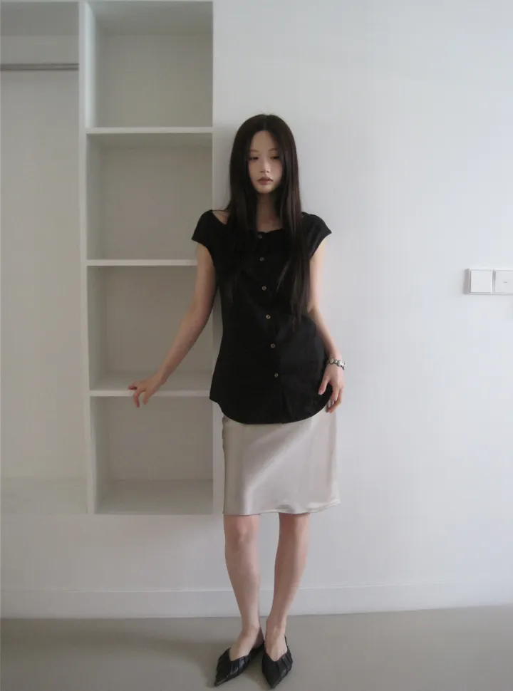 미니 스커트 모델 착용 이미지-S1L35