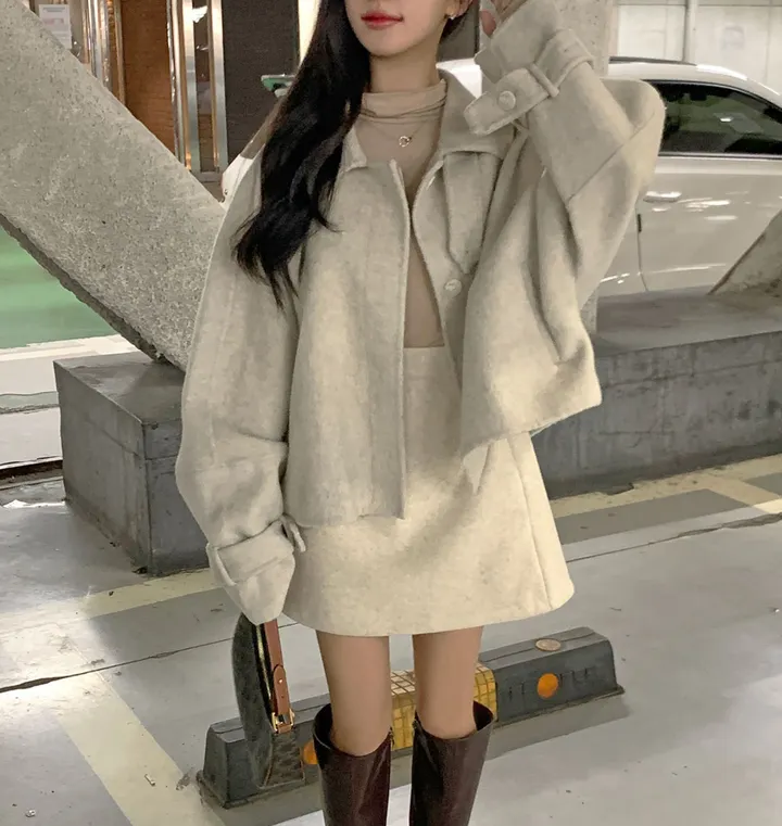[울100/made💫] 세린 하이넥 나그랑 핸드메이드 숏코트 상세 이미지 7