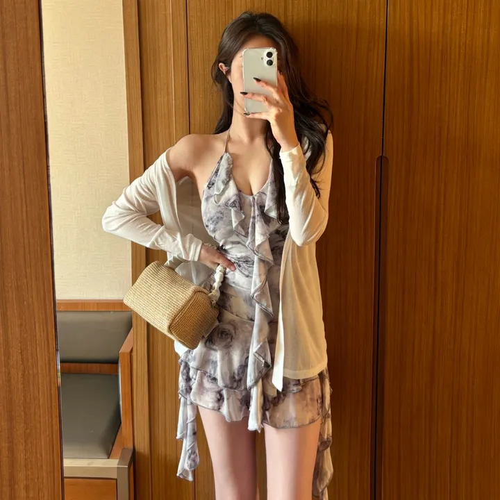 *당일출고* (M-XL) 그레이쉬 유넥 프릴 원피스수영복 모노키니 상세 이미지 3