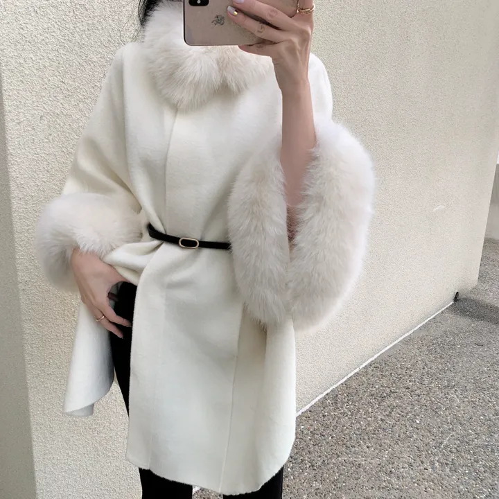 ❤주문폭주❤캐시 폭스퍼 케이프 코트(퍼 탈부착) 상세 이미지 11