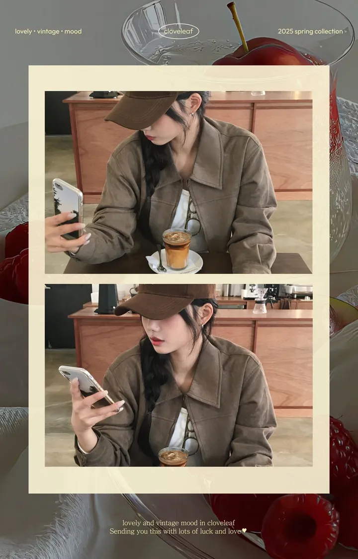 [문의폭주/봄신상🤎] 인디고 스웨이드 빈티지 블루종 자켓 상세 이미지 6