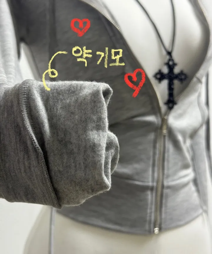 [개말라핏!/패딩안에쏙] 모짜핏 쫀득 약기모 슬림핏 후드집업 상세 이미지 8