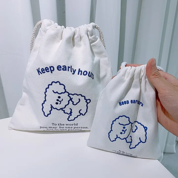 [특가할인] 강아지 복조리 파우치 휴대용 화장품 캔버스 속가방 2size 에코백 상세 이미지 8