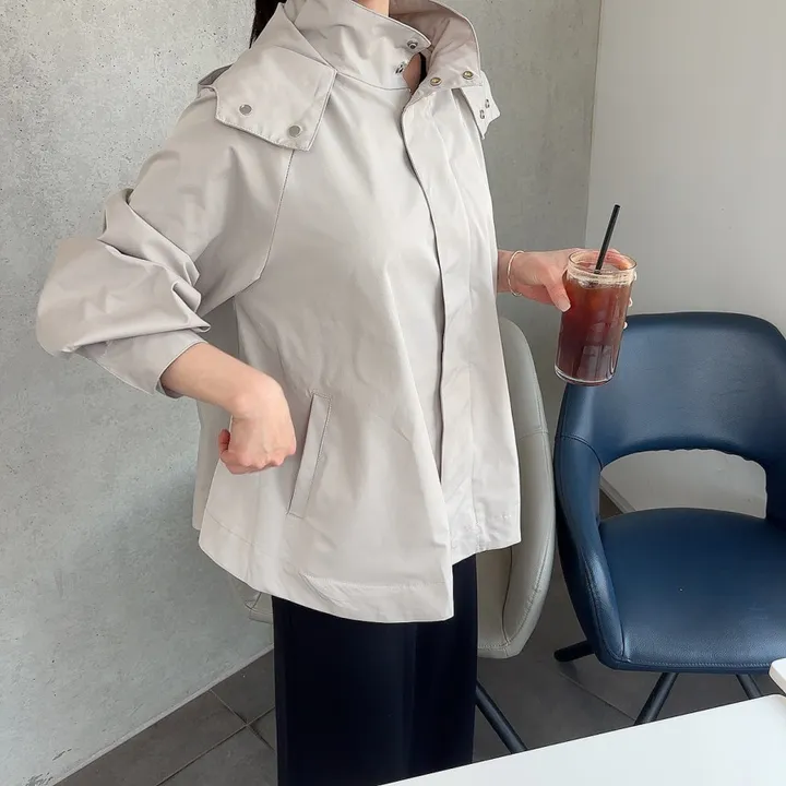 간절기 루즈핏 A라인 후드 바람막이 점퍼 상세 이미지 9