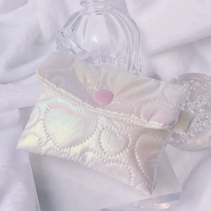 (3종)/ handmade 홀로그램 글리터 love 핑크 화이트 실버 패프릭 동전 지갑 카드지갑 에어팟파우치 상세 이미지 35