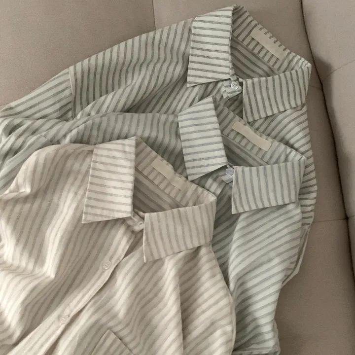 [한여름까지~/오버핏✨] 허니 스트라이프 코튼 포켓 오버핏 셔츠,남방 - 3color 상세 이미지 16