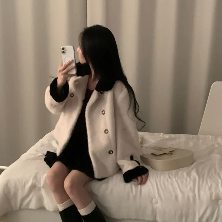 [따뜻해요/분위기갑🖤] 체코 밍크 퍼 루즈핏 카라자켓 - 2color 상세 이미지 23
