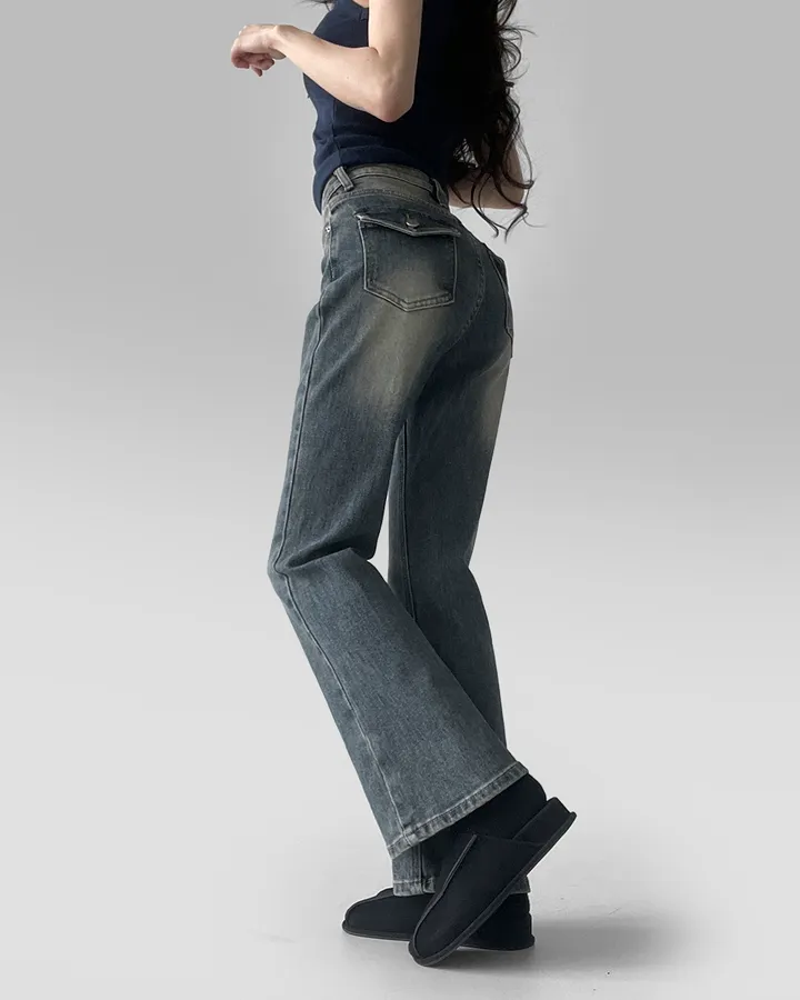 [~XL/2기장] 보헤미안 포켓걸 인어핏 S라인 워싱 부츠컷 데님 팬츠 바지 상세 이미지 42