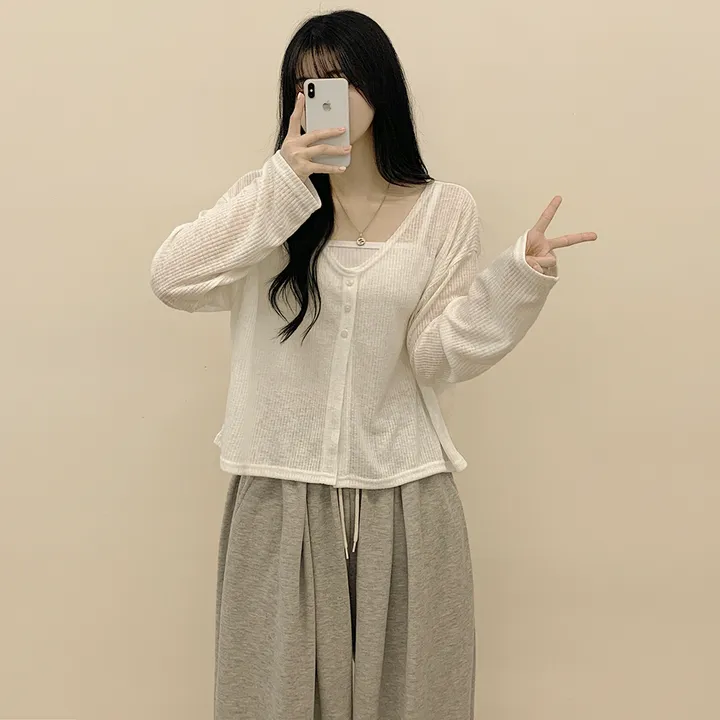 [한여름까지!/넉넉함보장🤍] 린넨 트임 오버핏 여름가디건 살안타템 빅사이즈 상세 이미지 15