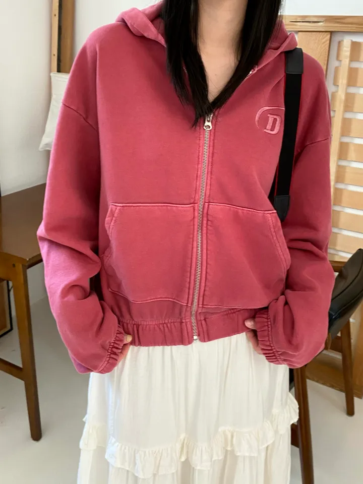[💖봄신상/여리여리/💖피그먼트]헤븐 시보리 크롭 아방핏 루즈핏 자수 여친룩 꾸안꾸 후드 집업 상세 이미지 26