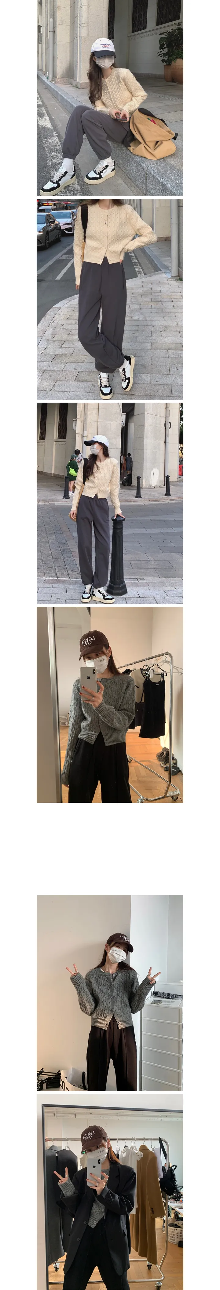 [모델소장/고퀄리티] 촘촘 람부탄 여성용 꽈배기 라운드 니트 가디건 (3color) 상세 이미지 3