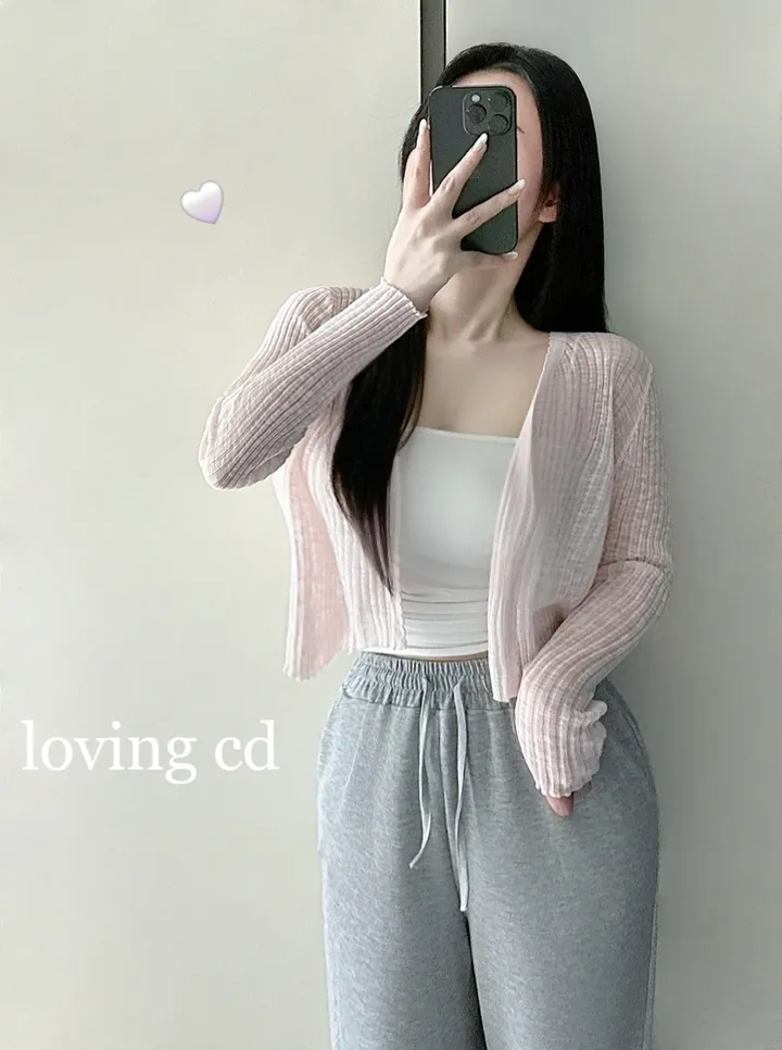 [여리보들💕/슥 걸치는]손등 덮는 러빙 텐셜 시스루 루즈핏 크롭 데일리 레이어드 브이넥 가디건 5color 상세 이미지 6