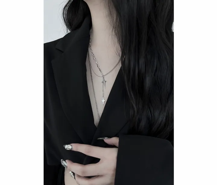 surgical cross layered necklace 상세 이미지 7