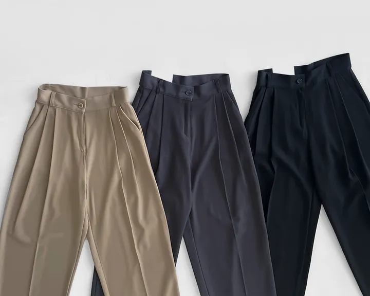 [4계절템/숏,롱/~2XL] 올리브유 메가 통 와이드 더블 핀턱 사계절 슬랙스 상세 이미지 11