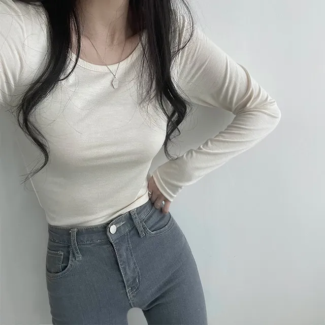(라운드+U넥선택ok) 인생핏 쫀쫀해 리브 데일리 무지긴팔티 8color 상세 이미지 13