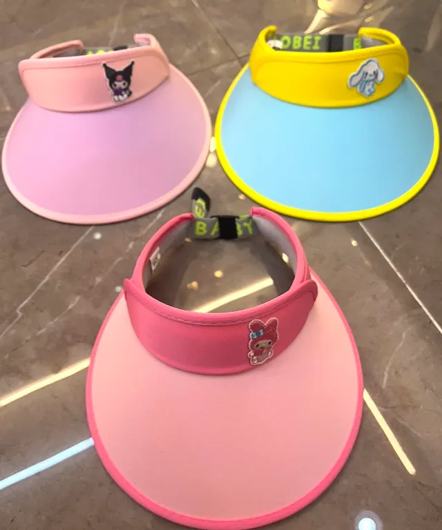 귀여운 산리오 시나모롤 쿠로미 마멜 썬캡 햇빛 자외선 차단 여름 키즈 휴대용 모자