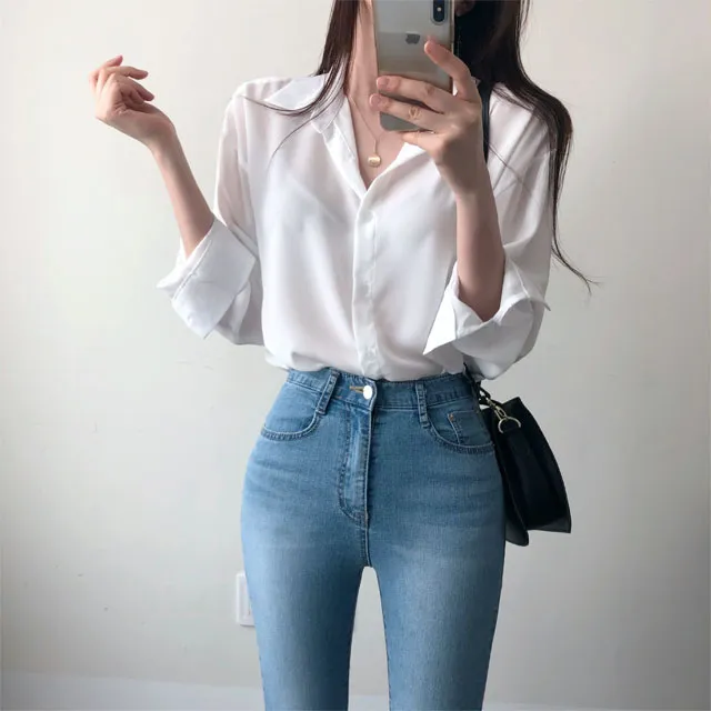 (Made/색감굿-핏예쁜) 촤르르 쉬폰 찰랑 데일리 셔츠 상세 이미지 2