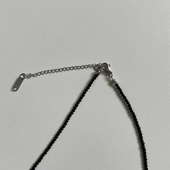 [고퀄!코디추천🖤]비즈 리본 블랙 목걸이 상세 이미지 30
