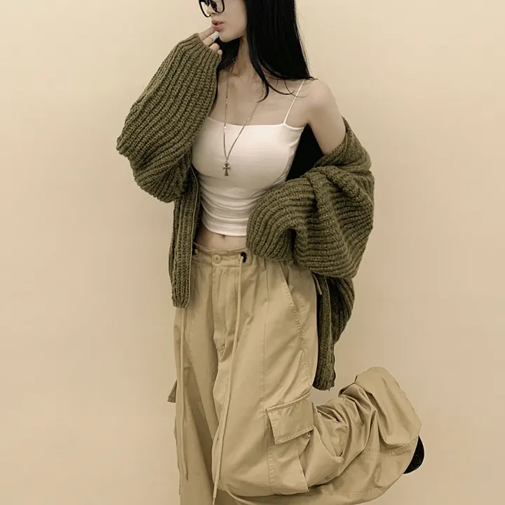 [여리여리✨울함유] 도톰 따뜻 아방핏 꽈배기 케이블 오버핏 니트 벌룬 후드집업 겨울가디건 상세 이미지 20