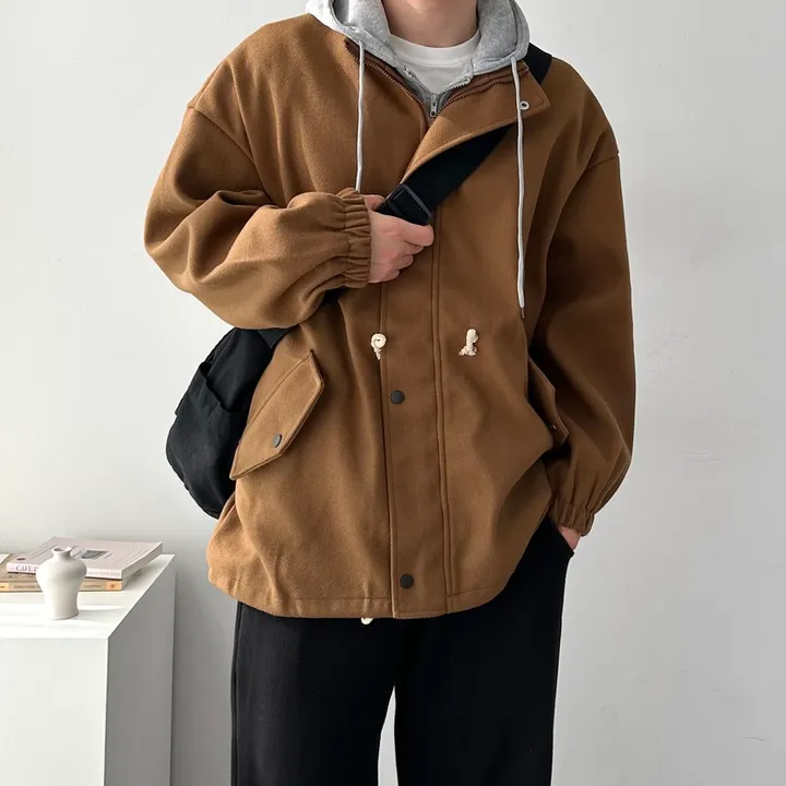 가을 겨울 오버핏 하프 코트 미니멀 빅사이즈 아우터 후드레이어드오버핏코트 상세 이미지 16