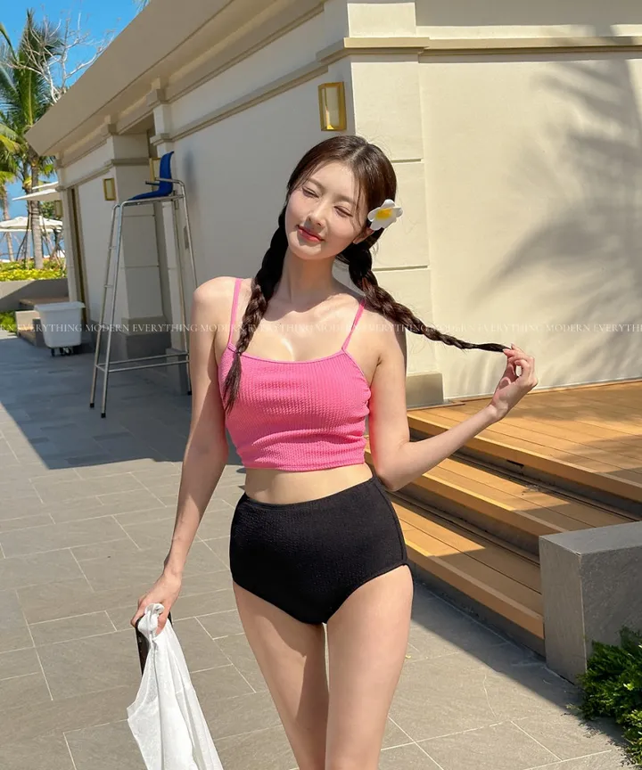 💘진짜예쁨💘/M-XL 하이웨스트 투피스 커버업 비키니 모노키니 휴양지 호캉스 호텔 유교걸 빅사이즈 수영복 상세 이미지 44