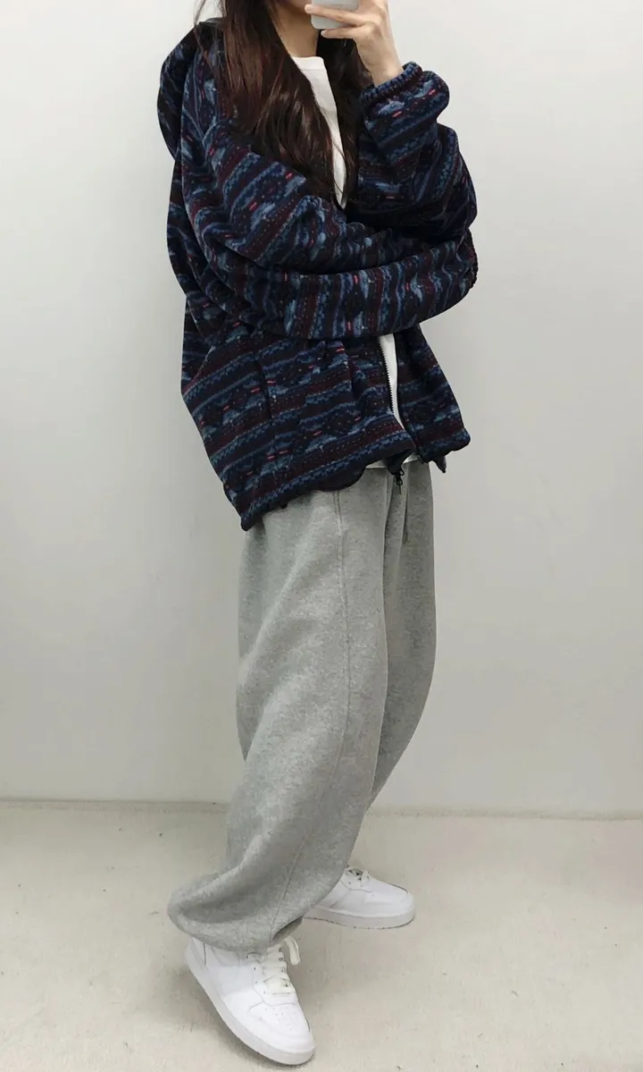 [유니크] 오버핏 후리스 투웨이 집업 후드 상세 이미지 22