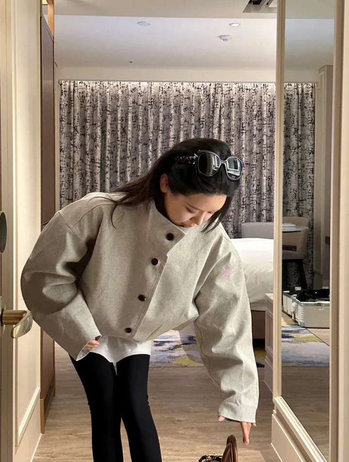 fancy high neck jacket ; 2color 하이넥, 봄자켓, 숏자켓, 하프자켓 상세 이미지 16