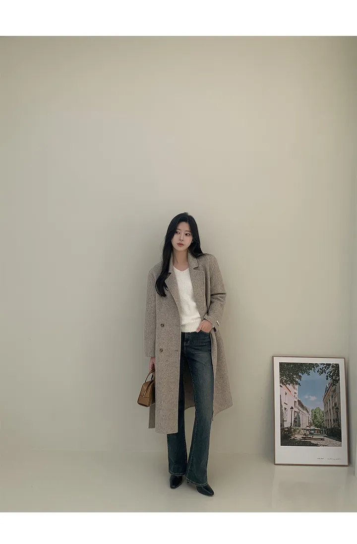 [자체제작/1만장돌파!/S-L] 브랜던 프리미엄 더블 울 핸드메이드 롱 코트 상세 이미지 31